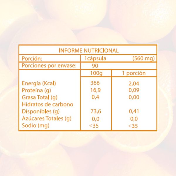 Tabla nutricional Vitamina C