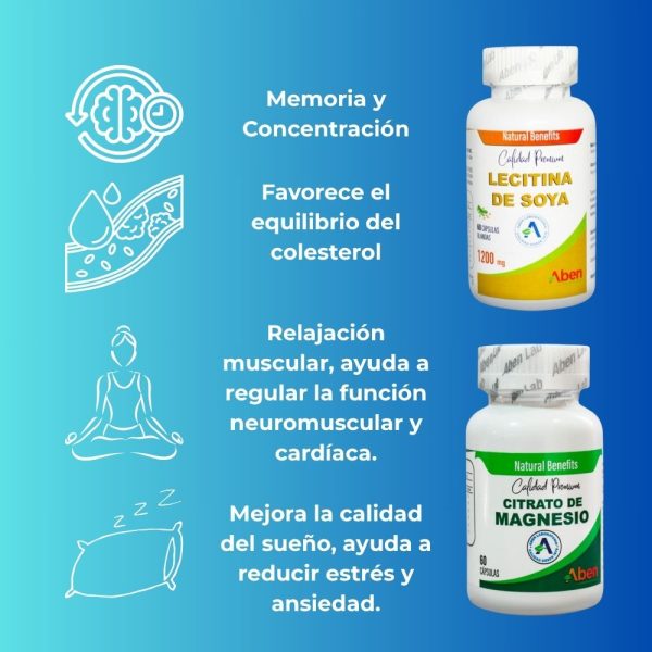 Beneficios pack lecitina de soya más citrato de magnesio